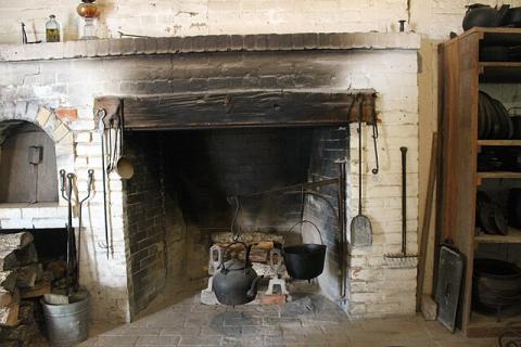 Open hearth with pots