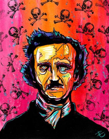 Poe painting by Ryan Case