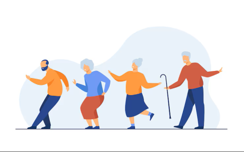 Clipart of Senior Citizens Dancing