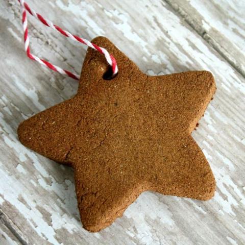 star shaped ornament made out of spice dough 