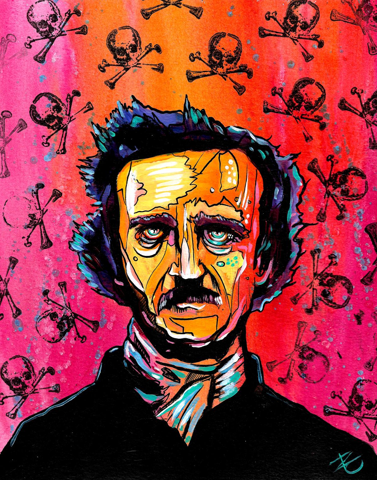Poe painting by Ryan Case