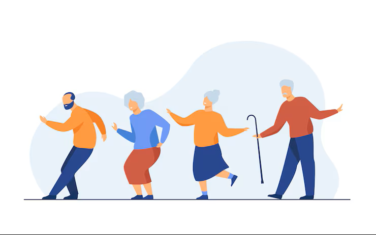 Clipart of Senior Citizens Dancing